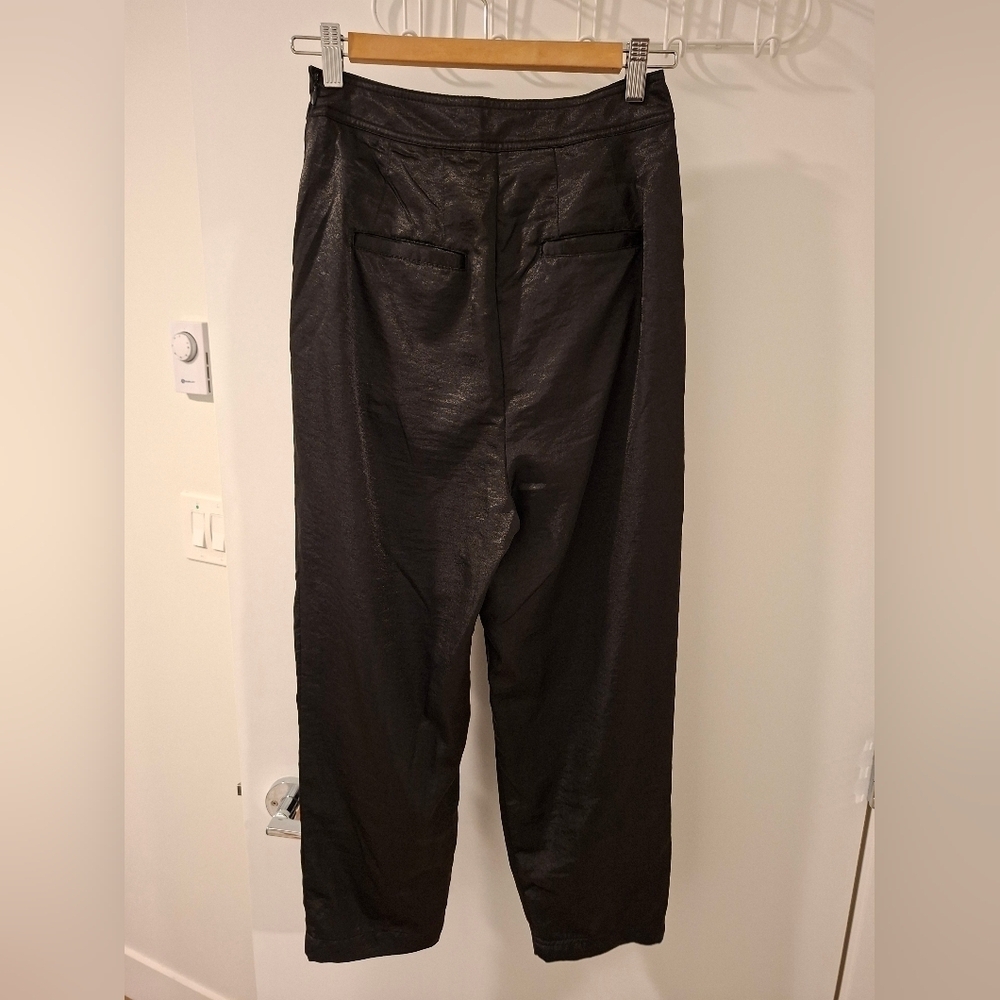 Urban Outfitters Women's Black Satin Barrel-leg Dress Pants (Size US 0) - Picture 7 of 8
